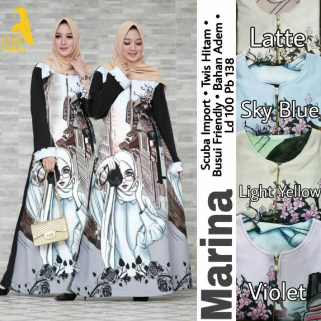 Gamis wanita cantik Marina, matt Scuba Import