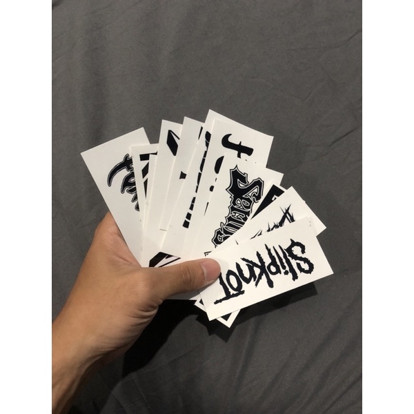 stiker pack band metal indo dan barat satu set untuk tempel di gitar helm motor kulkas koper laptop dll