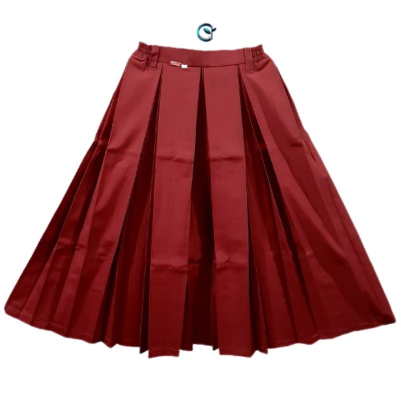 Seragam SD Rok Panjang Double Rempel Merah - Seragam Sekolah - Rok Double Rempel - Rok SD