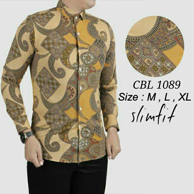 Kemeja Batik Pria Slim Fit Lengan Panjang Original Colindion Fashion Pria Batik Cbl1089