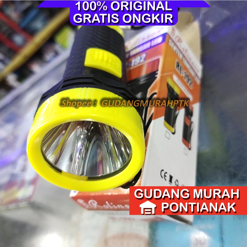 Senter tangan LED High Brightness RL-192 10w Rolinson Menggunakan BATERAI AA/A2 Flashlight Senter