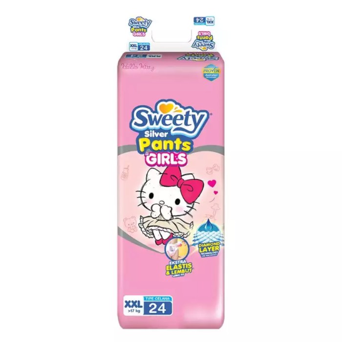 Sweety Silver Pants Girls XXL24 Popok Celana Bayi XXL 24 Pampers Girl Pampers Diapers