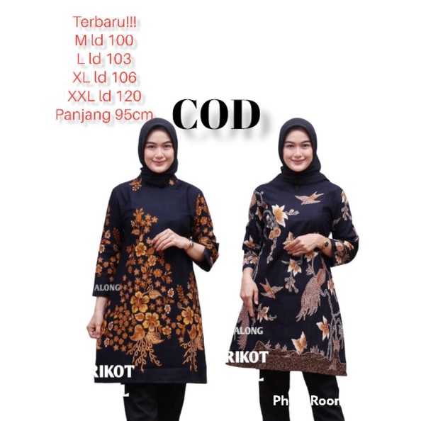 Tunik Batik Cantik Wanita Modern Fashion Muslim Wanita / Atasan Batik Jumbo ld 120