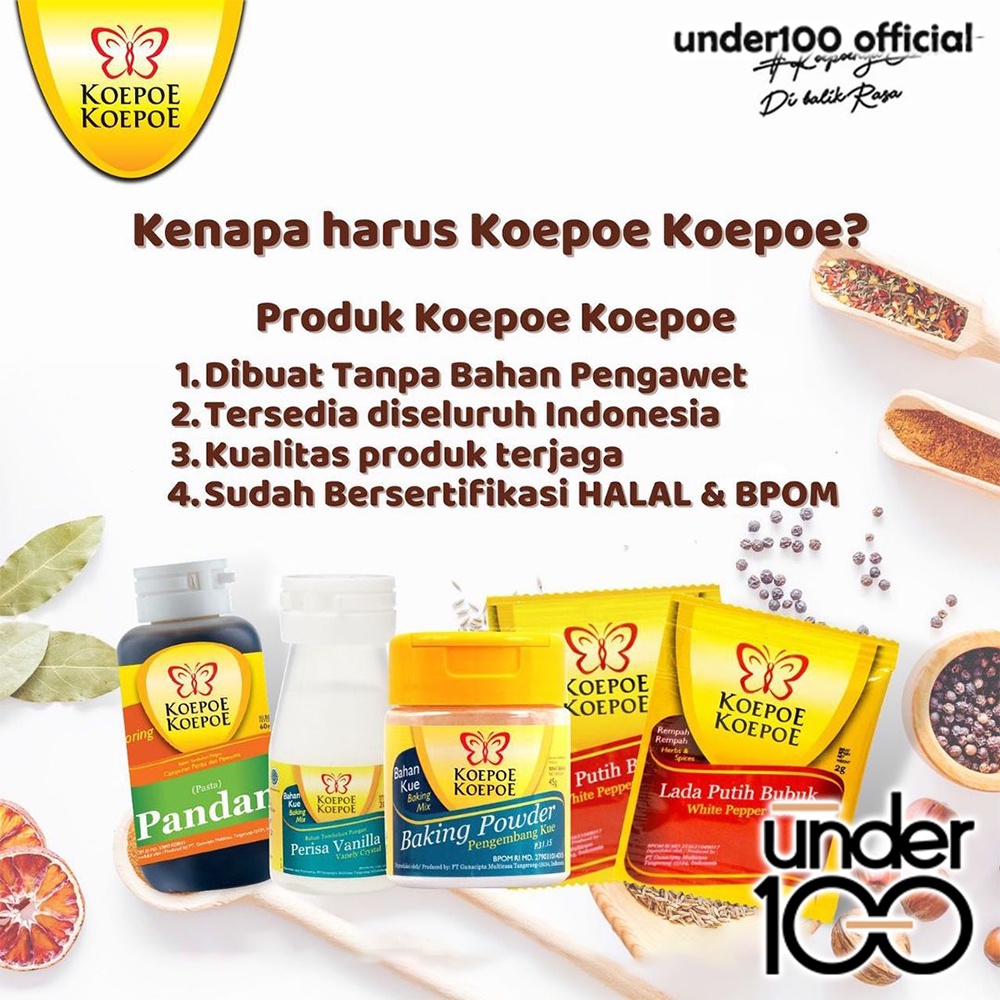 ❤ Under100 ❤ KOEPOE-KOEPOE Ovalett SP TBM | Baking Powder | CMC | Soda Kue | Cream of Tartar | Natrium Benzoat | Perisa Vanilla |  Gist Korels | Citroen Zuur | Spekoek  | VX  | Rhum