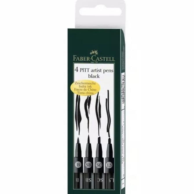 

FABER CASTELL PITT ARTIST PEN BLACK SET 4