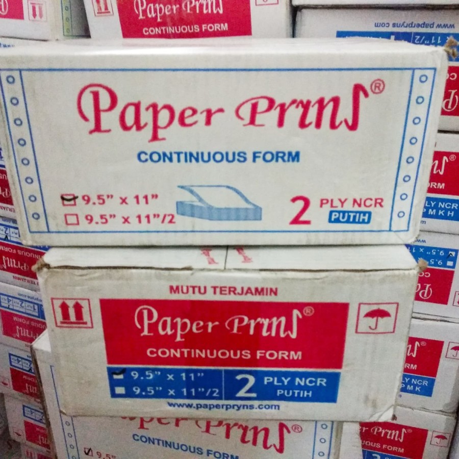 

Kertas Continuous Form 9.5 x 11 2 Ply Full Putih Paperpryns 500 SHEET