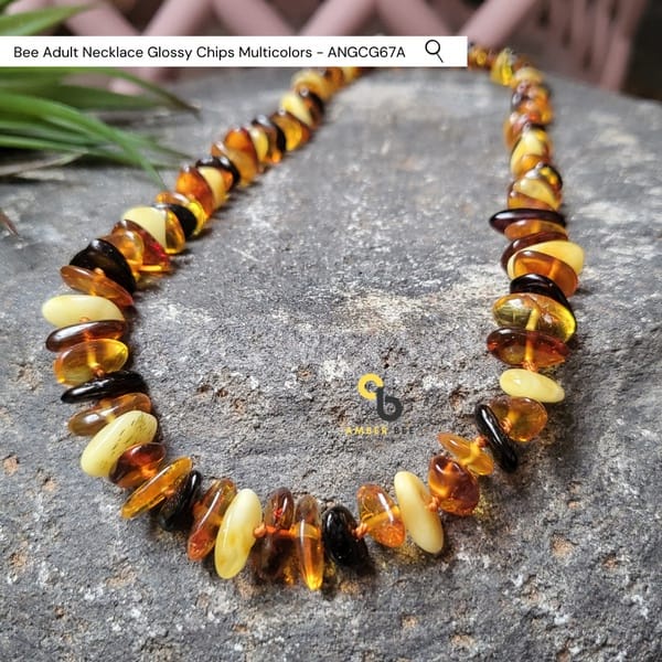 Kalung Amber Dewasa Premium Multicolor Nugget ABNGRN151 by Amber Bee