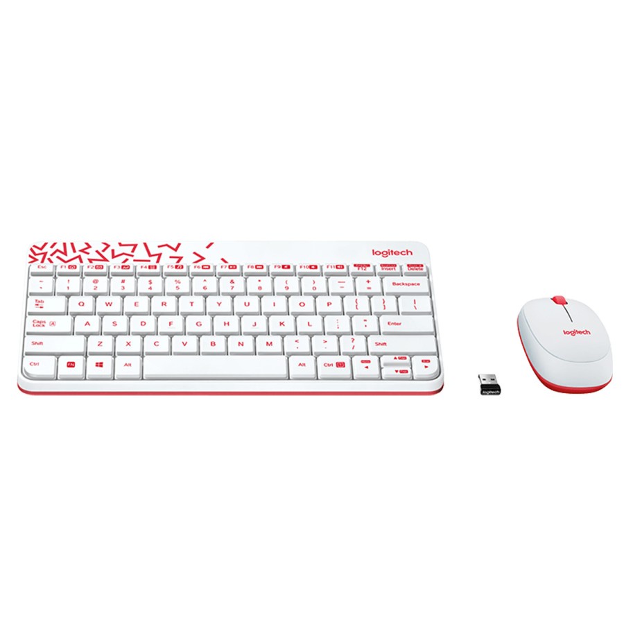 Logitech MK240 Wireless Keyboard dan Mouse - White