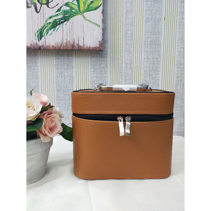 Pouch Makeup basic mocca/ pouch/ tas kosmetik/ Makeup box custom