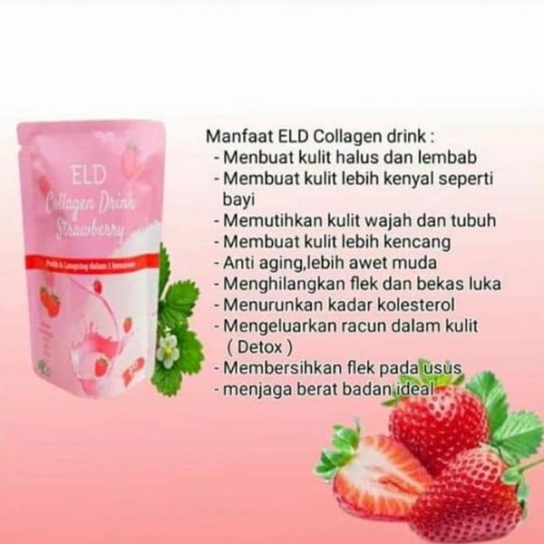 ELD Collagen Drink Strawberry Minuman Kolagen Suplemen Pemutih Kulit noera geamoore_Cerianti