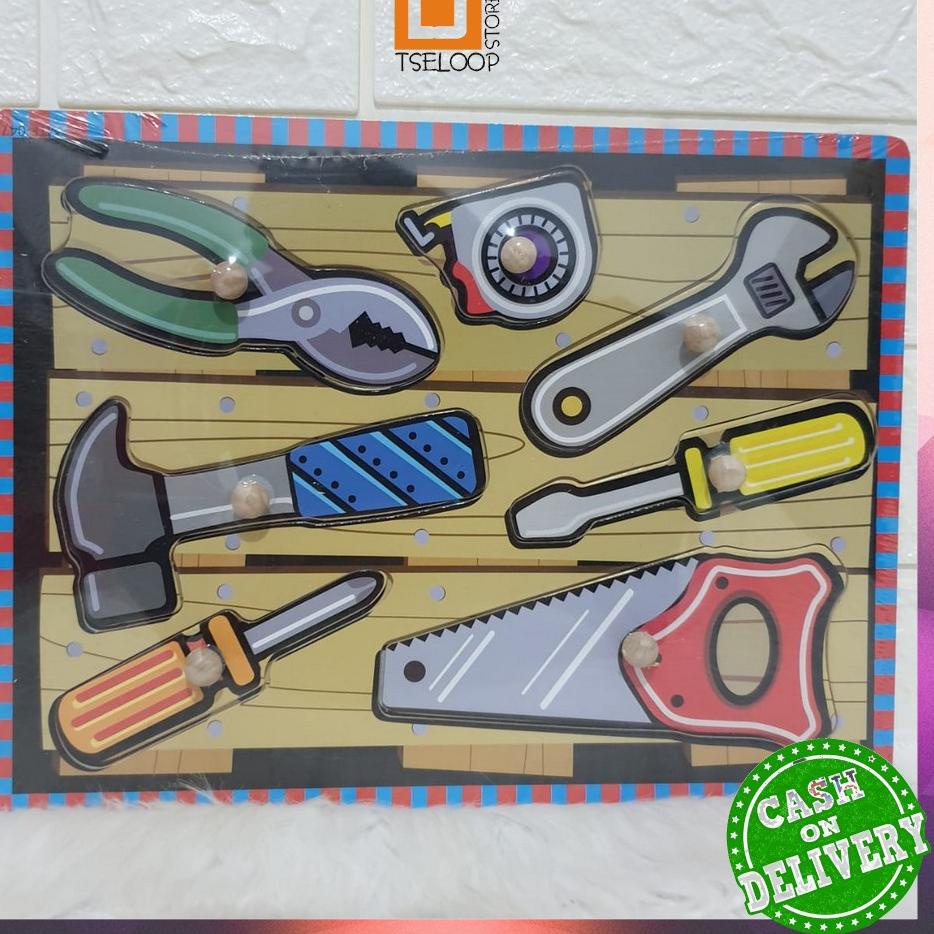 

MURAH_MERIAH OFM-M67-68 Mainan Edukasi Anak Puzzle Kayu Knob Background Bergambar | Wooden Toys Mainan Balok Kayu Kualitas Super