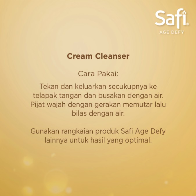 ⭐BAGUS⭐ SAFI AGE DEFY CREAM CLEANSER 50 / 100GR PEMBERSIH WAJAH SAFI