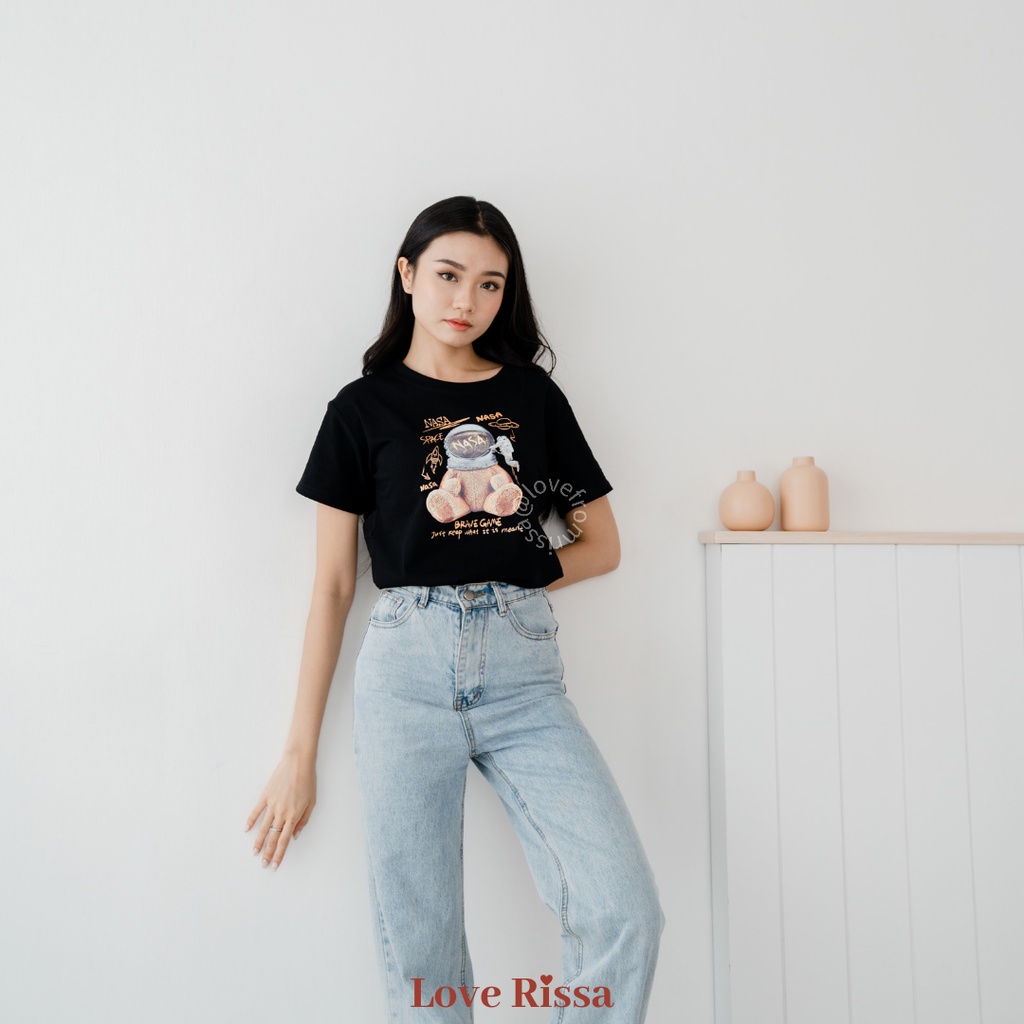 Kaos Tshirt Teddy NASA Premium Quality Korean Streetwear Baju Lengan Pendek Love Rissa