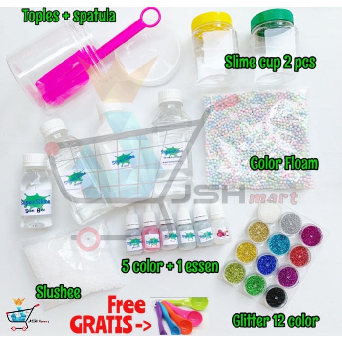 Yt0Um Diy Super Slime Kit Deluxe Edition - Bahan Membuat Slime Terlengkap M04h