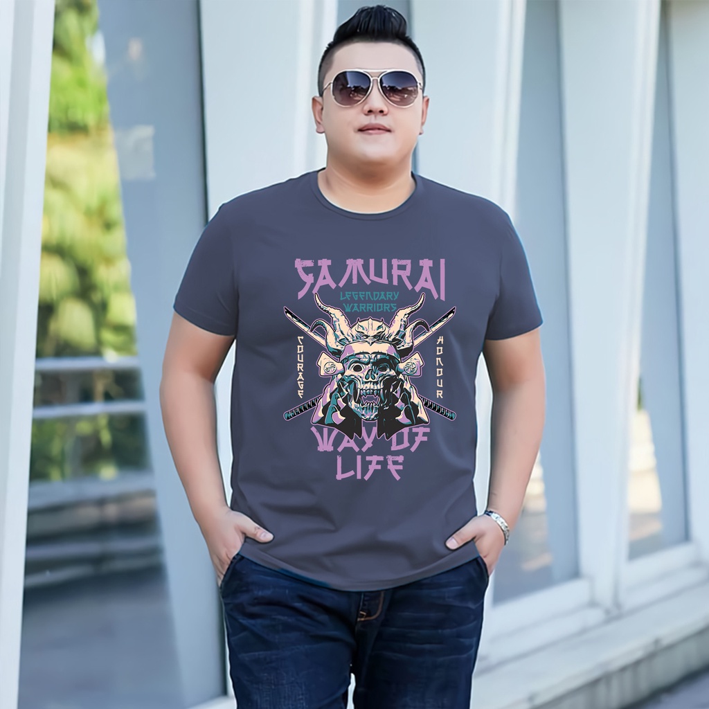 Baju Kaos Pria Jumbo Samurai Tshirt Bigsize XL XXL Distro DTF