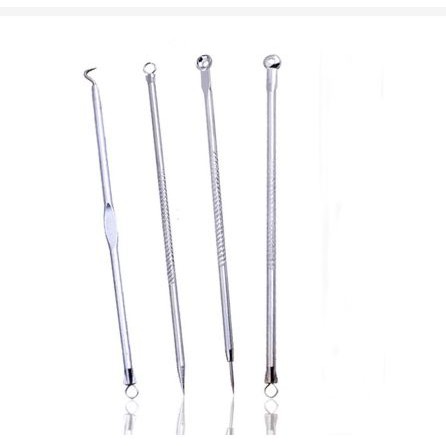 [TOSERBA_EMAK] -  EFERO Face Care Skin Acne Pimple Needle Remover Kit 4 PCS - AS1 - Silver