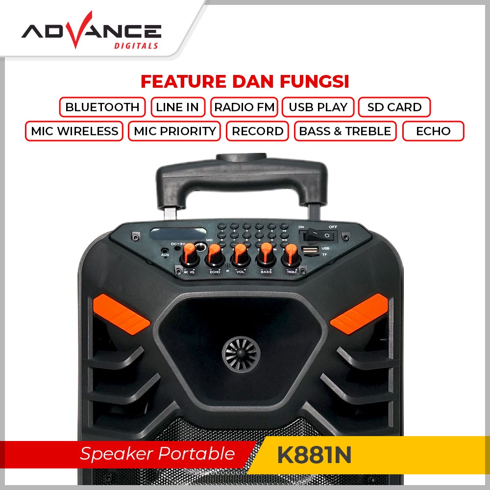 【READY STOCK】Advance K881N Speaker Meeting Portable Bluetooth Garansi Resmi 1 Tahun