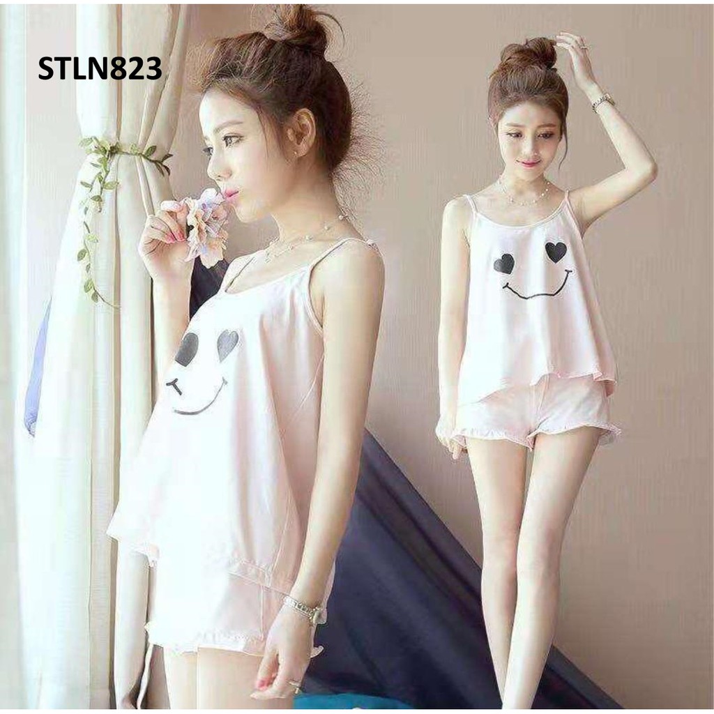 Baju Tidur Tanktop Smile Love Eye