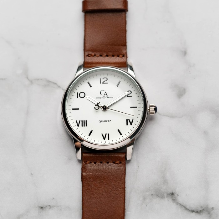Christyan Arden NILES CA3211 - White Dial - Brown Strap (Pria)