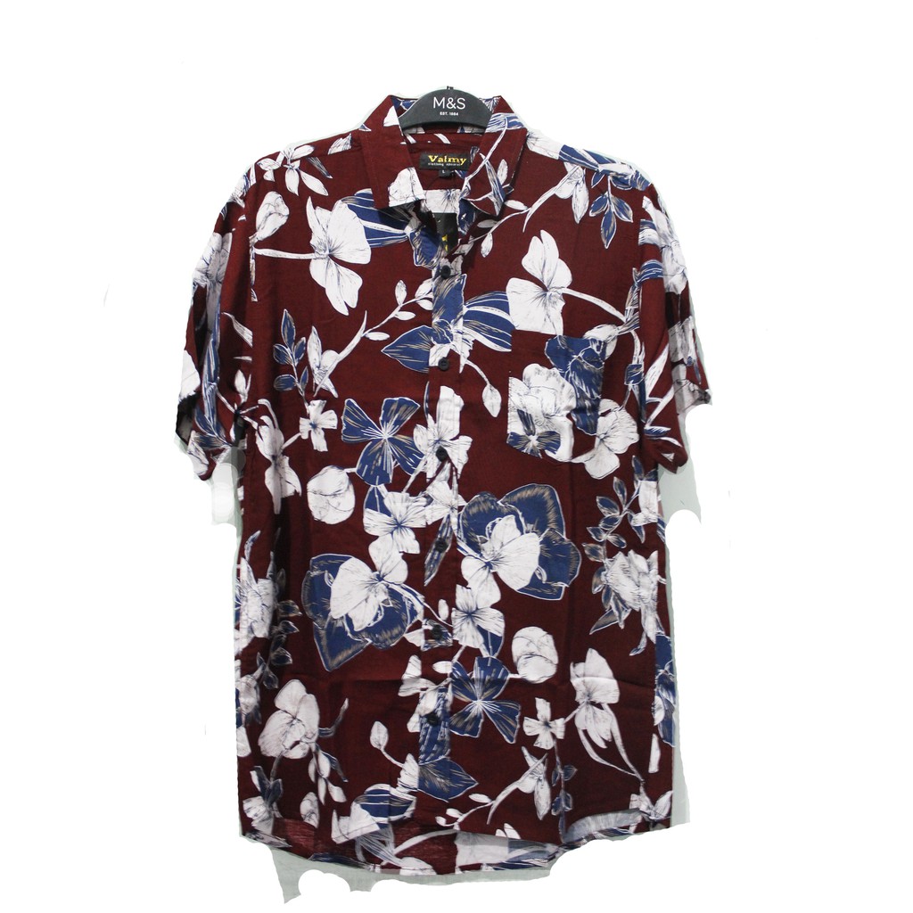 Kemeja Hype Hip Hop Floral | Kemeja Pria | Musim Panas Lengan Pendek kasual Kemeja Streetwear