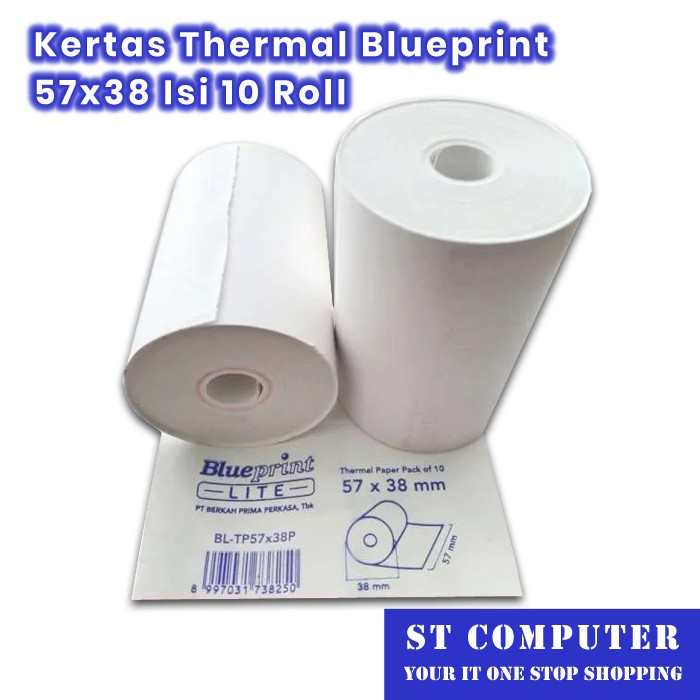 

Kertas Thermal Blueprint 57x38 Isi 10 Roll