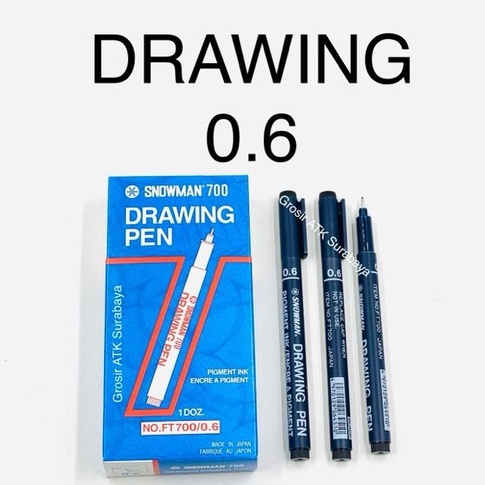 

SPIDOL DRAWING SNOWMAN 0.6 / Drawing Pen Gambar Snowman FT 700 / FT700 0.6 / 0,6