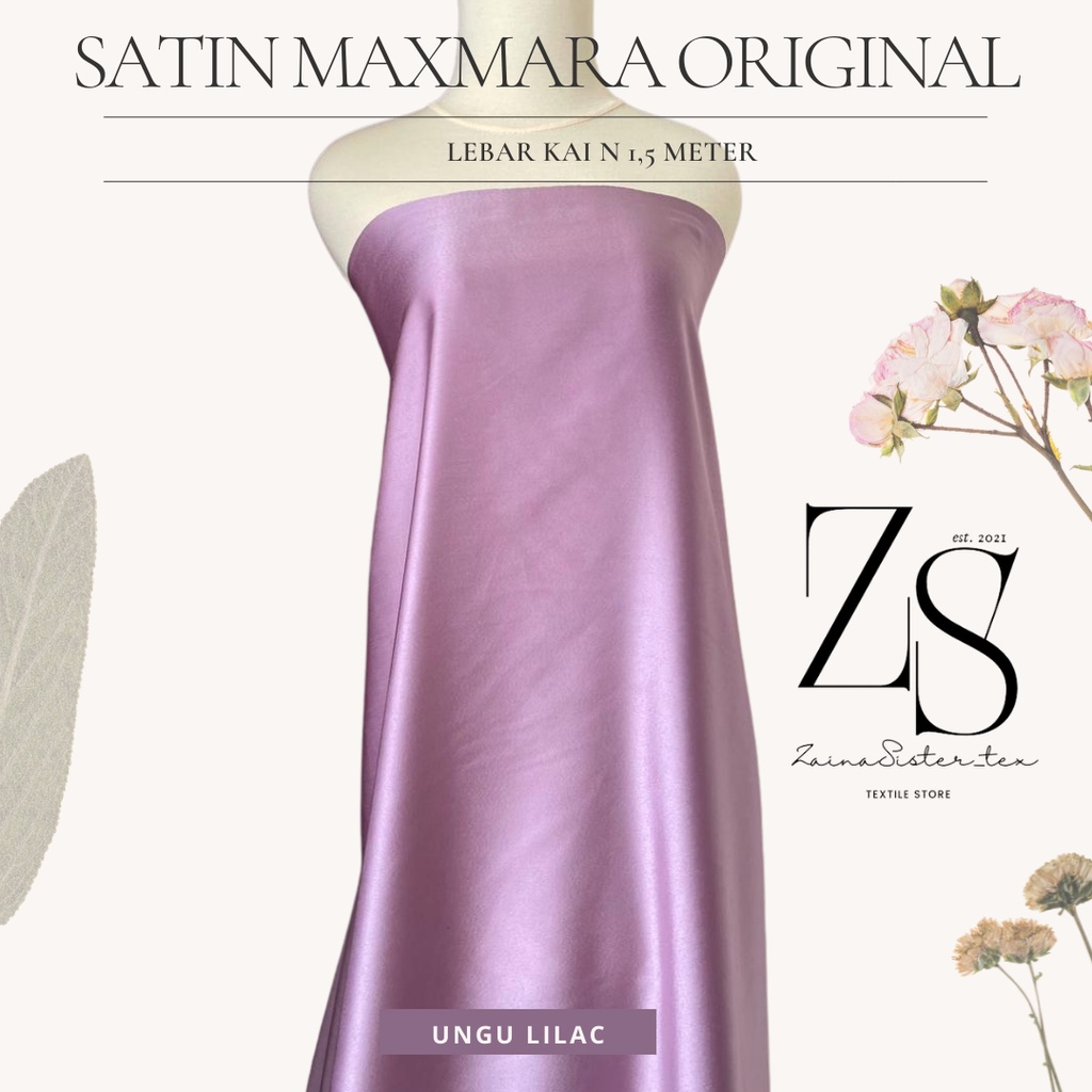 Kain Satin Maxmara Premium Meteran Warna Ungu Lilac