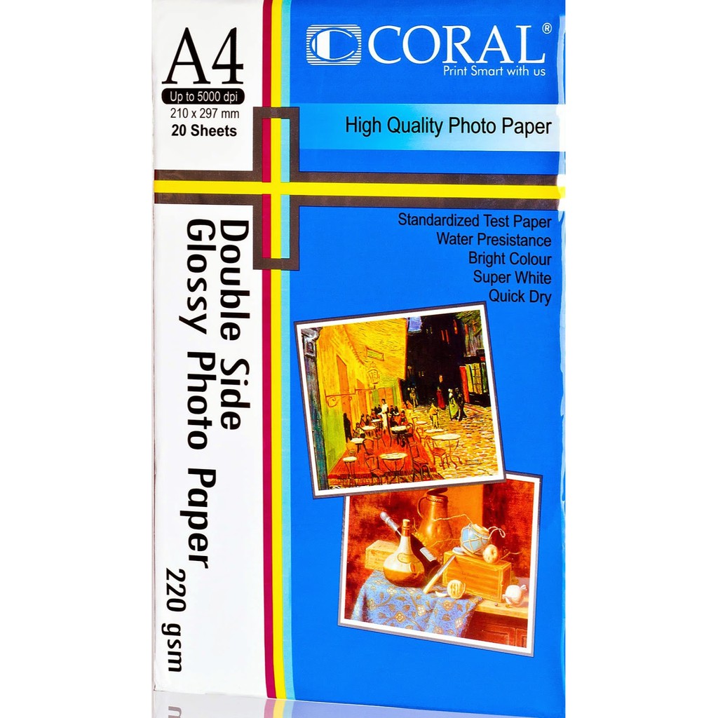 

Kertas Photo Coral Glossy Double Side A4 220 Gsm