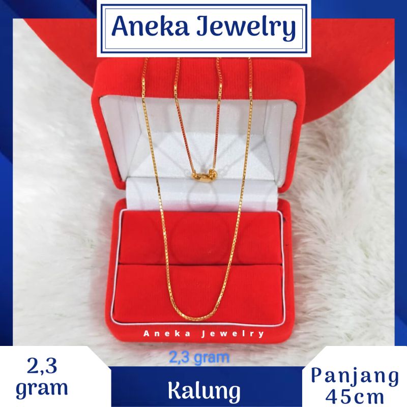 Kalung Italy Santa Variasi, Perak 925, Lapis Emas Kuning