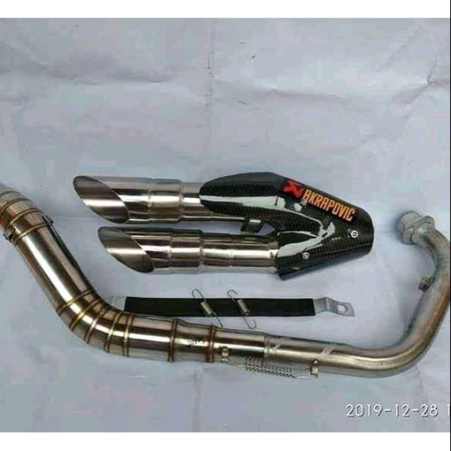 Knalpot cbr150r akrapovic cabang tameng carbon bisa untuk r15 gsx nmax vixion aerox pcx byson DLL