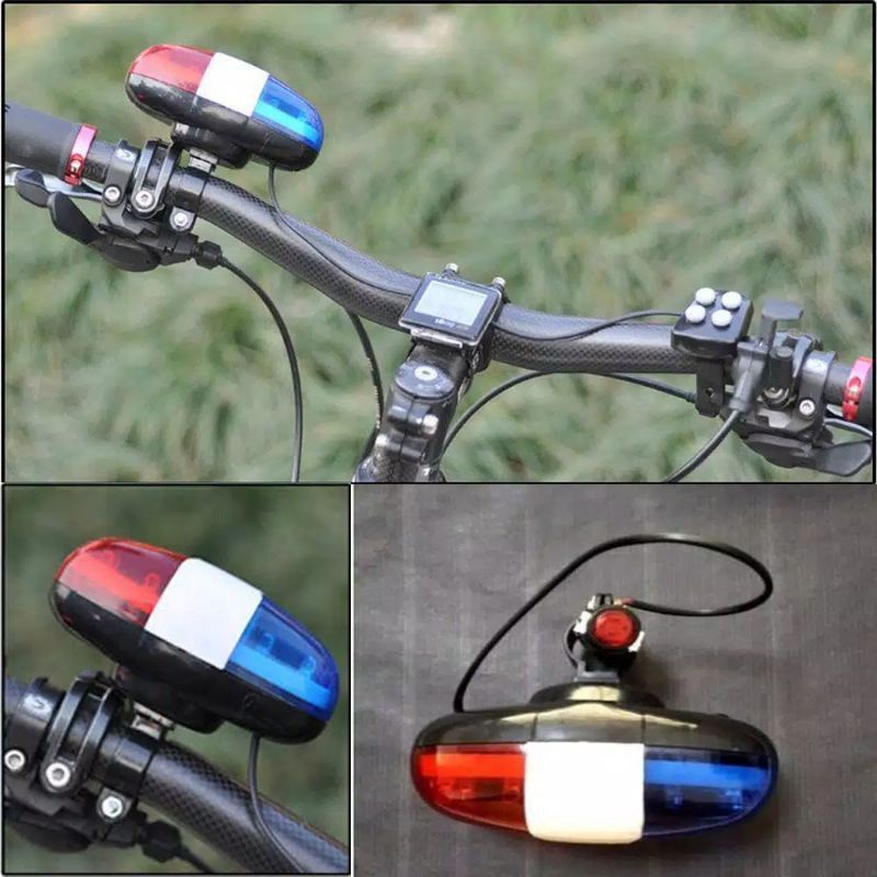 [KSB] Mainan Aksesoris Bel Klakson Sepeda Anak Sirine Polisi Bicyle Police LED MUSIC Free Battery