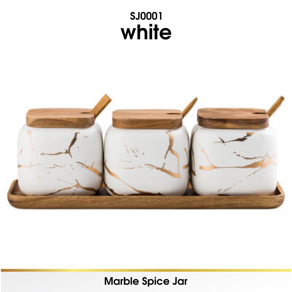 Rak Toples Nordic Tempat Ceramic Spice Jar Rack Bumbu Dapur Keramik Marble Marbel Marmer Set Mewah