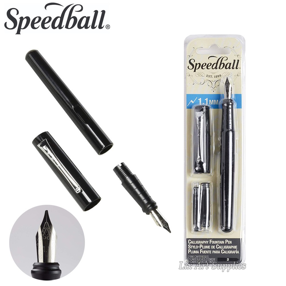 Jual Speedball Calligraphy Fountain Pen 1.1mm Black Ink Shopee