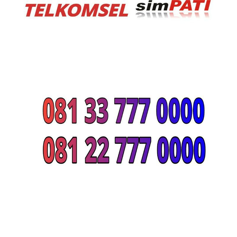 nomor cantik telkomsel simpati 777 0000