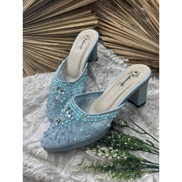 sepatu wanita Angela babyblue tinggi 7cm tahu