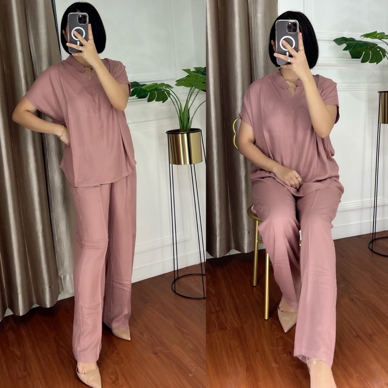 ONE SET TWILL PIYAMA SET TWILL/PAJAMAS/DAILY ONE SET/SETELAN / SETCEL / KEMEJA RAYON / RAYON TWILL-MS TWILL