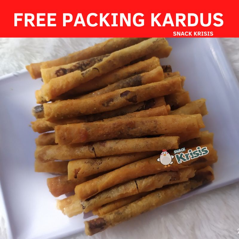 

Pisang aroma jari / Pisang aroma caramel manis krispi pisang coklat/ pisang lumpia coklat 200g free buble