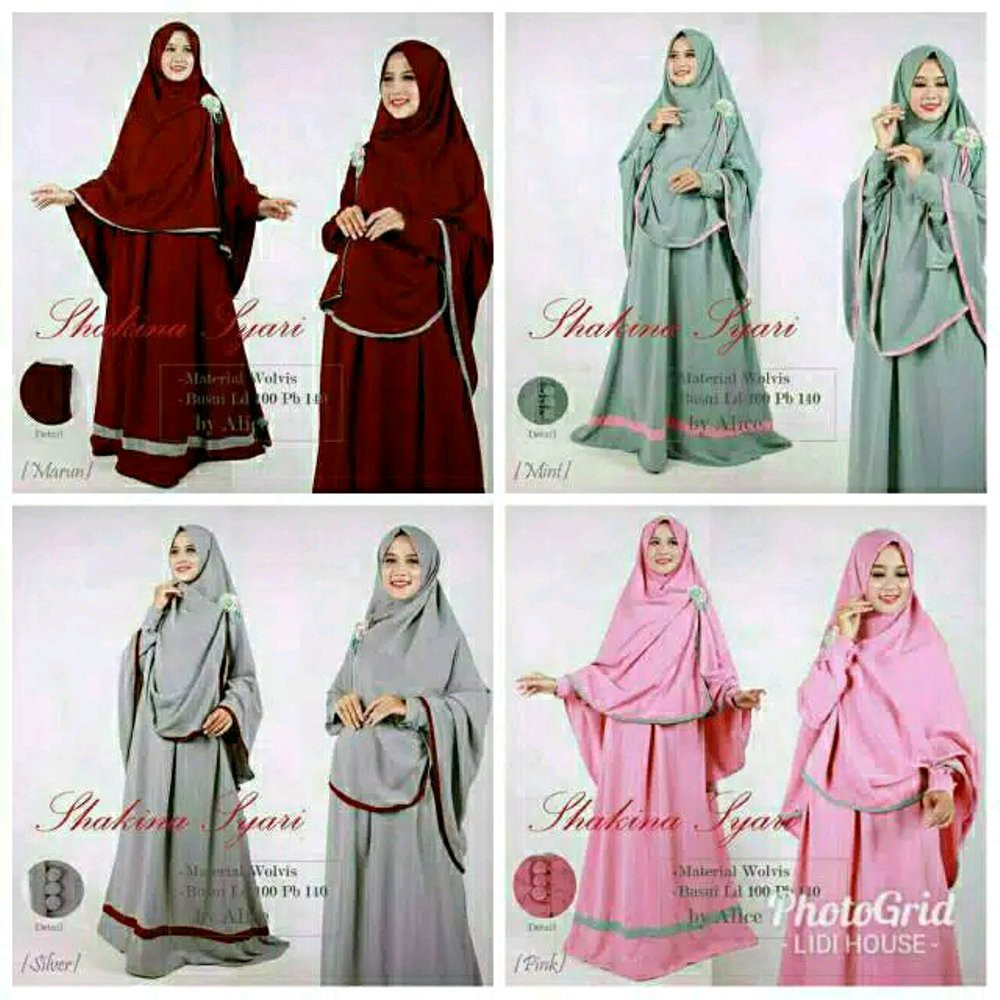 TERLARIS BAJU SHAKINA SYARI GAMIS WANITA MUSLIMAH SET JILBAB FASHION MUSLIM PESTA GAMIS BAJU PENGAJ