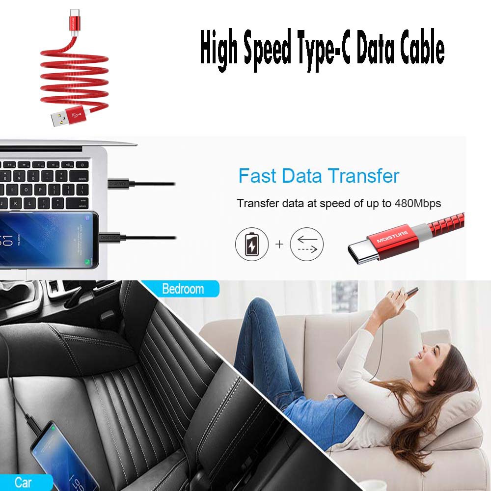 MOISTURE Kabel Data FAST CHARGING Cocok Untuk iPhone LIGHTNING / Micro USB / Type-C 2.6 A / 2.1A CABLE DATA USB