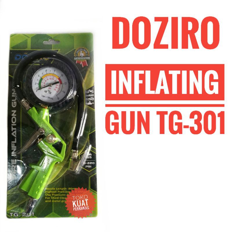Inflating gun DOZIRO alat isi ukur buang angin ban mobil motor