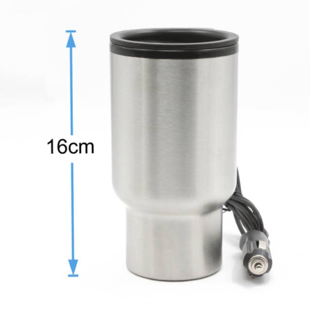 Taffware Gelas Insulasi Car Kettle Stainless Steel dengan Pemanas 12V 450ML - Silver