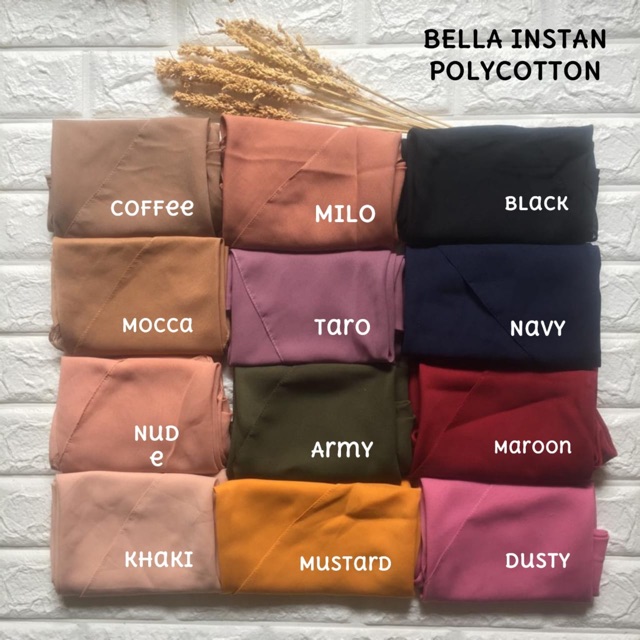 [BISA COD] TERMURAH JILBAB BELLA INSTAN / BELLA POLYCOTTON / INSTAN SALWA (1KG MUAT 12PCS)