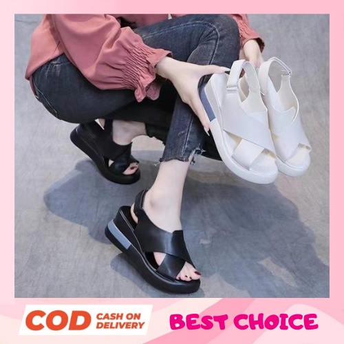 LFS-SW12 Sandal Wedges Strap Fashion Korea COD TERMURAH