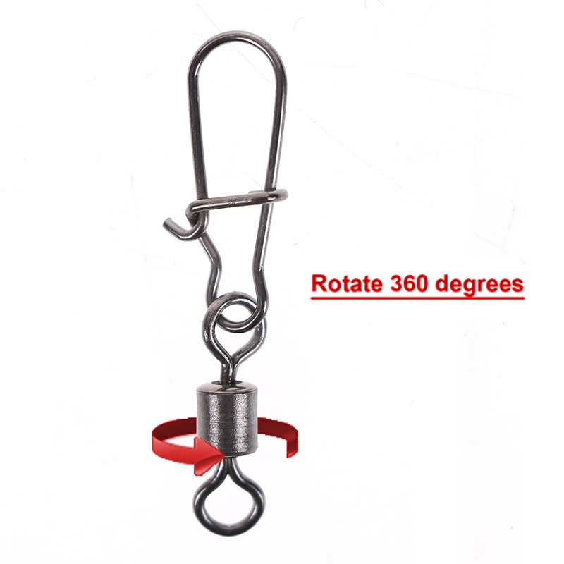 (LUCKID) 200pcs Kili-Kili Pancing rolling swivel Bahan stainless Steel