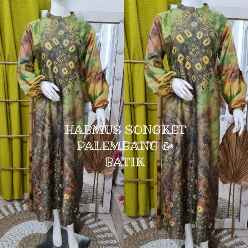 GAMIS KLOK A MOTIF JUMPUTAN PALEMBANG SUTRA VALVET SILK