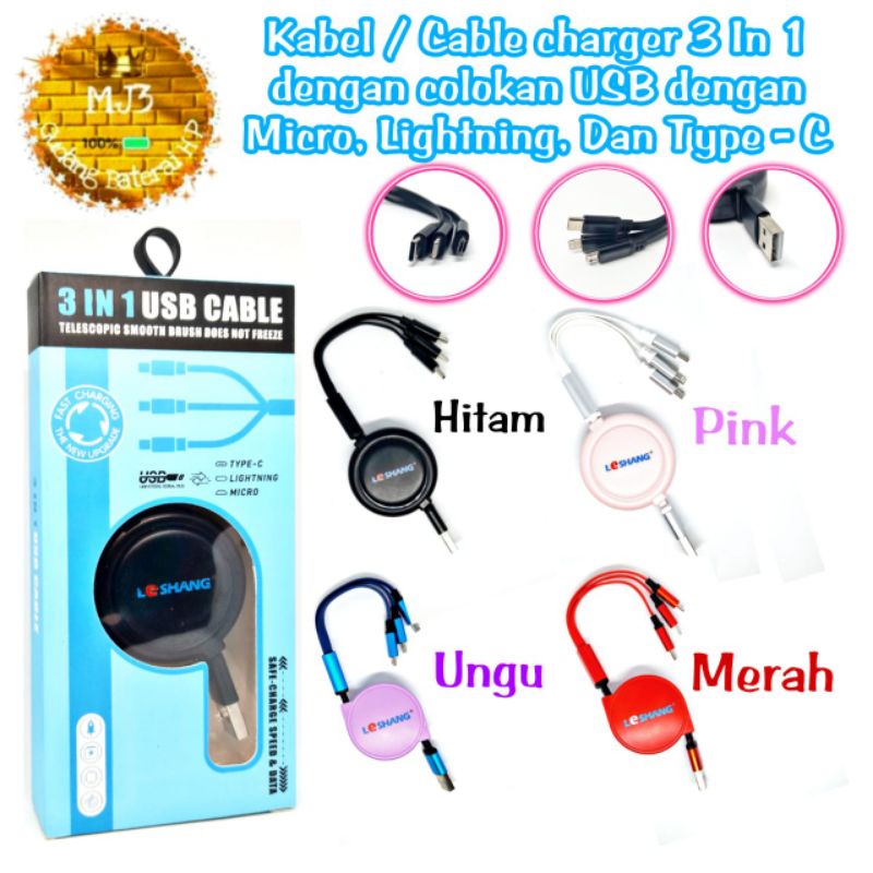 KABEL/CABEL 3IN1 USB MICRO TYPE C