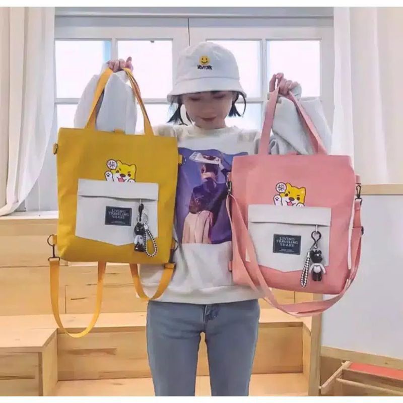 TAS TOTE WANITA TOTE BAG FASHION IMPOR TAS WANITA KULIAH PAKAI RESLETING