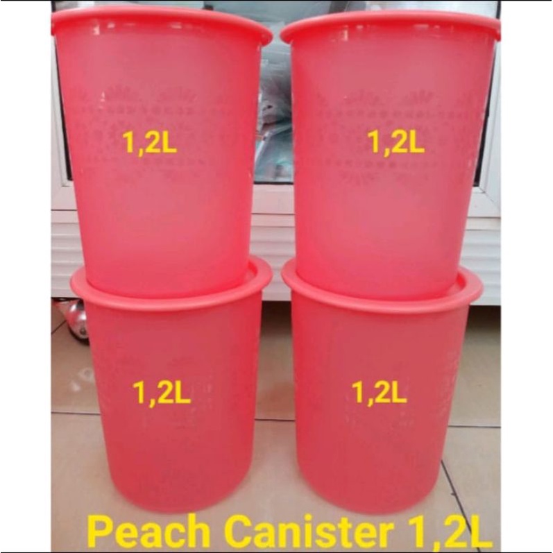 peach canister set tupperware (4)