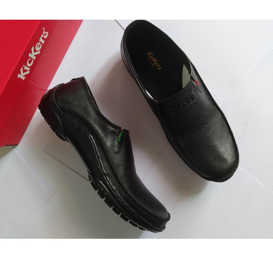 SEPATU PANTOFEL HITAM SEPATU KICKERS PRIA KULIT ASLI 100% H1L9