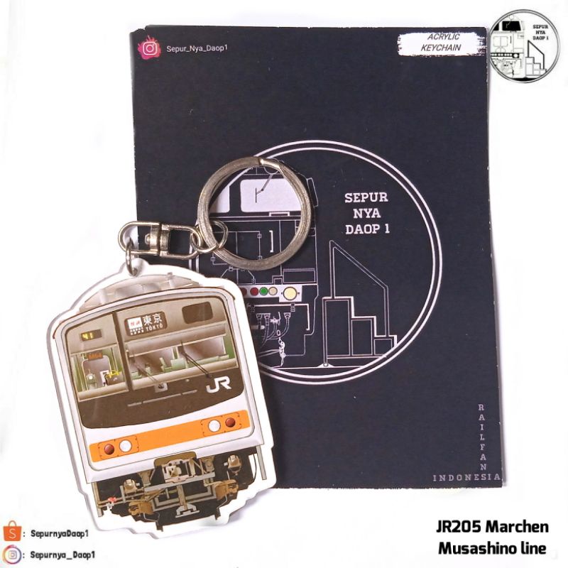 Gantungan kunci KRL Jr205 Marchen Musashino-line